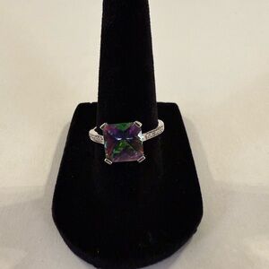 Elegant Silver and Purple Women's Ring